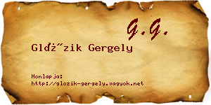 Glózik Gergely névjegykártya